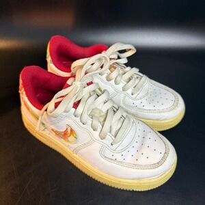 Nike Air Force 1 Low LV2 Toddler‎ Sneakers White Red Multi Color Shoes